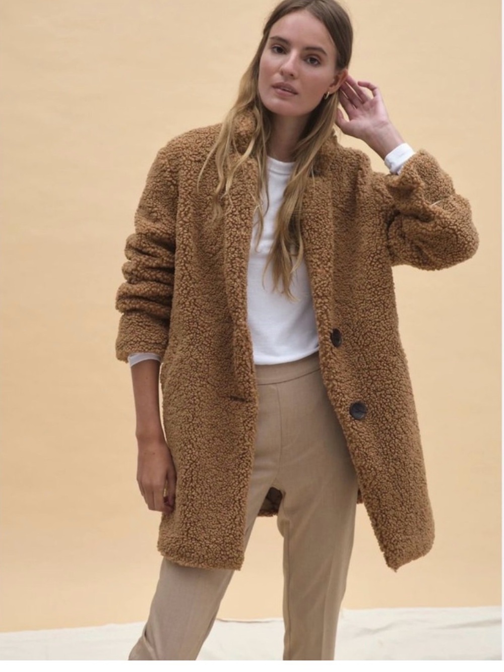 Banana Republic Camel Teddy Heavy Coat